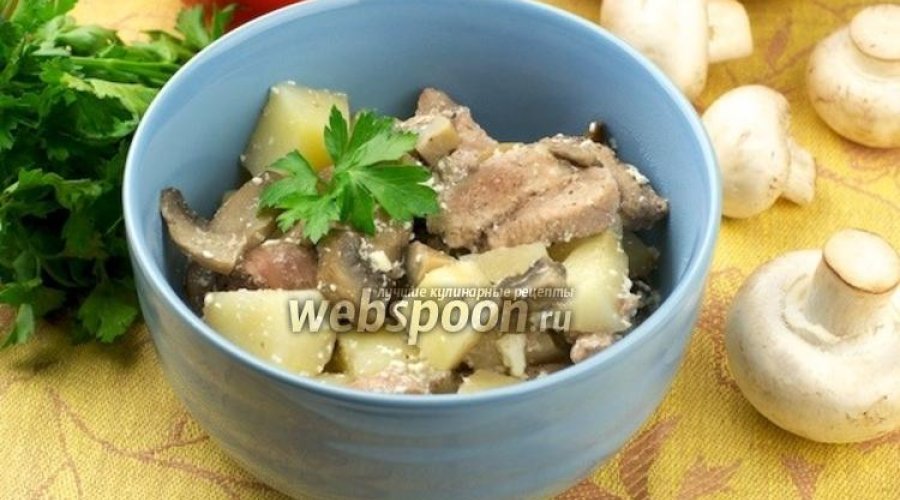 Ароматные горшочки с грибами , фаршем и картошкой