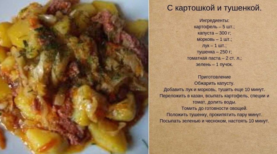 Капуста тушеная с мясом