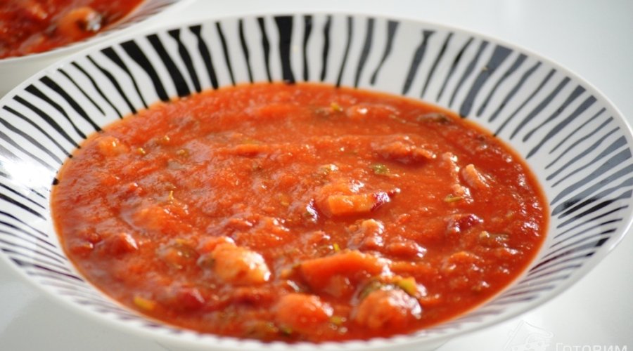 Sopa de tomate com feijão -томатный суп с фасолью