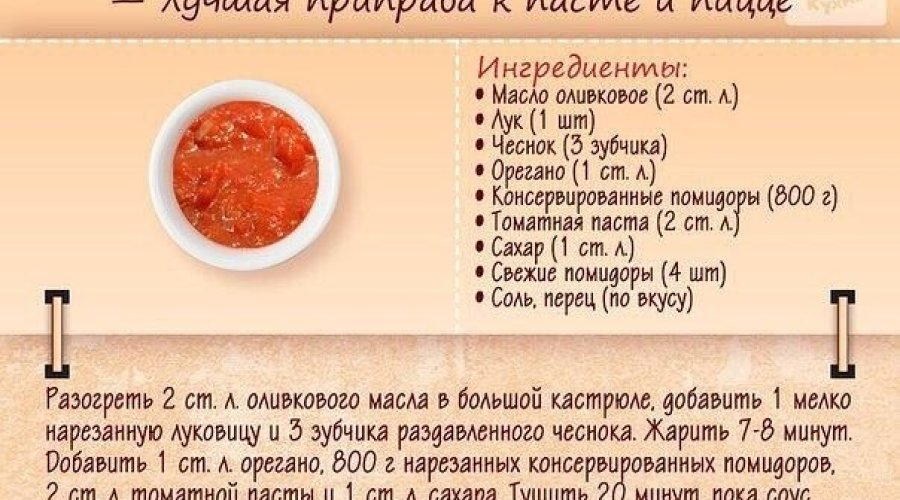Соус томатный — итальянский основной соус