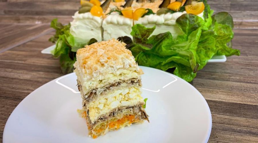 Закусочный торт «Мимоза Наполеоновна»