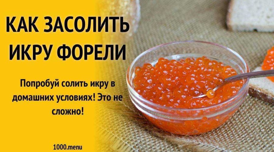 Засолка икры форели